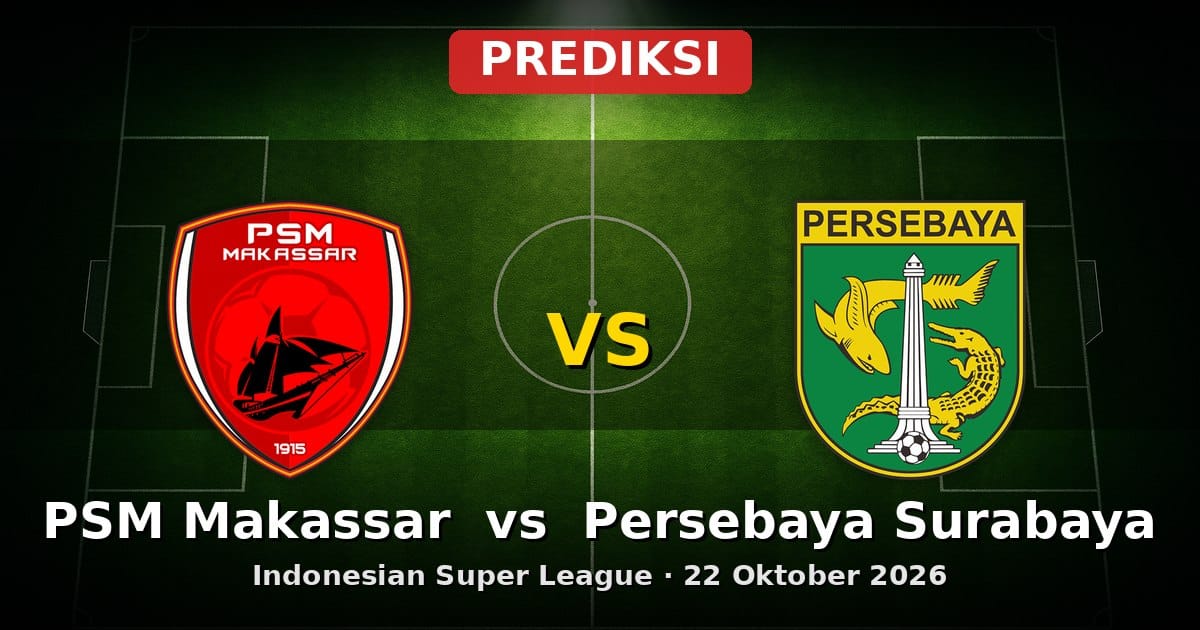 Prediksi PSM Makassar vs Persebaya Surabaya Liga Indonesia 22 Oktober 2026