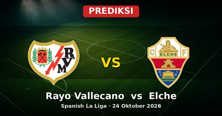Prediksi Rayo Vallecano vs Elche La Liga 24 Oktober 2026